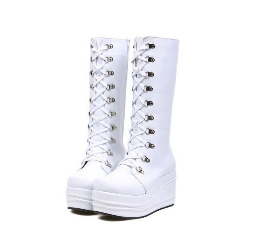 white lolita boots
