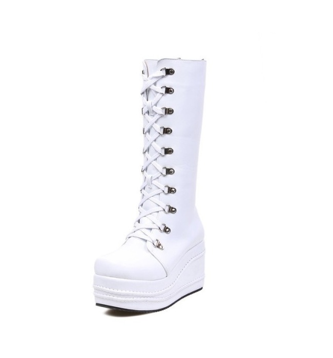 White Lolita Platform Boots on Luulla