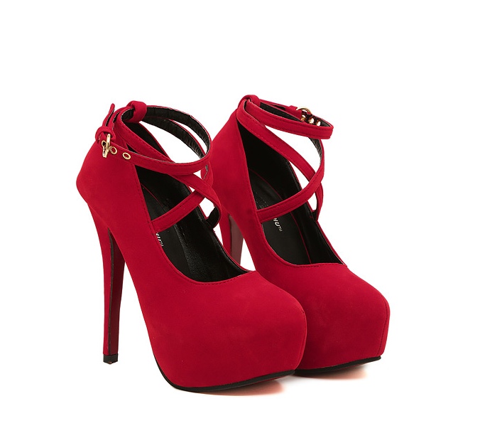 Darling Strap Pumps - Red on Luulla