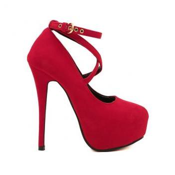 Darling Strap Pumps - Red on Luulla